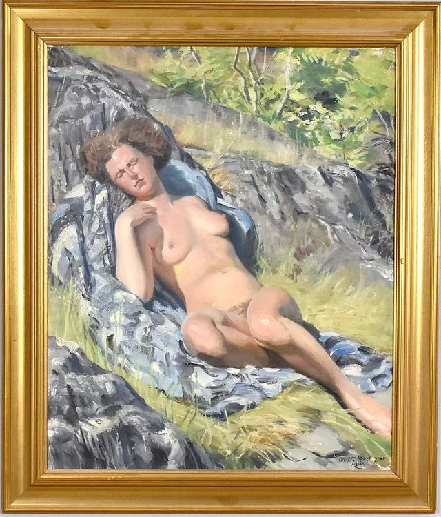 GUSTAF MAGNUSSON (SVERIGE, 1890-1957):. Olja på pannå.