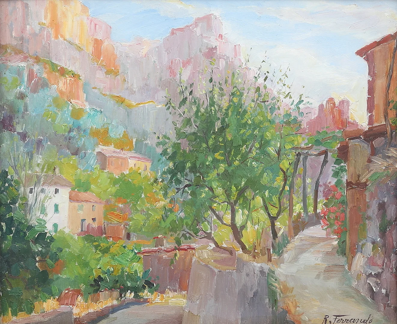 R. FERRANDO (ACTIVE IN THE 20TH CENTURY). Rural view. — Paintings — Balclis