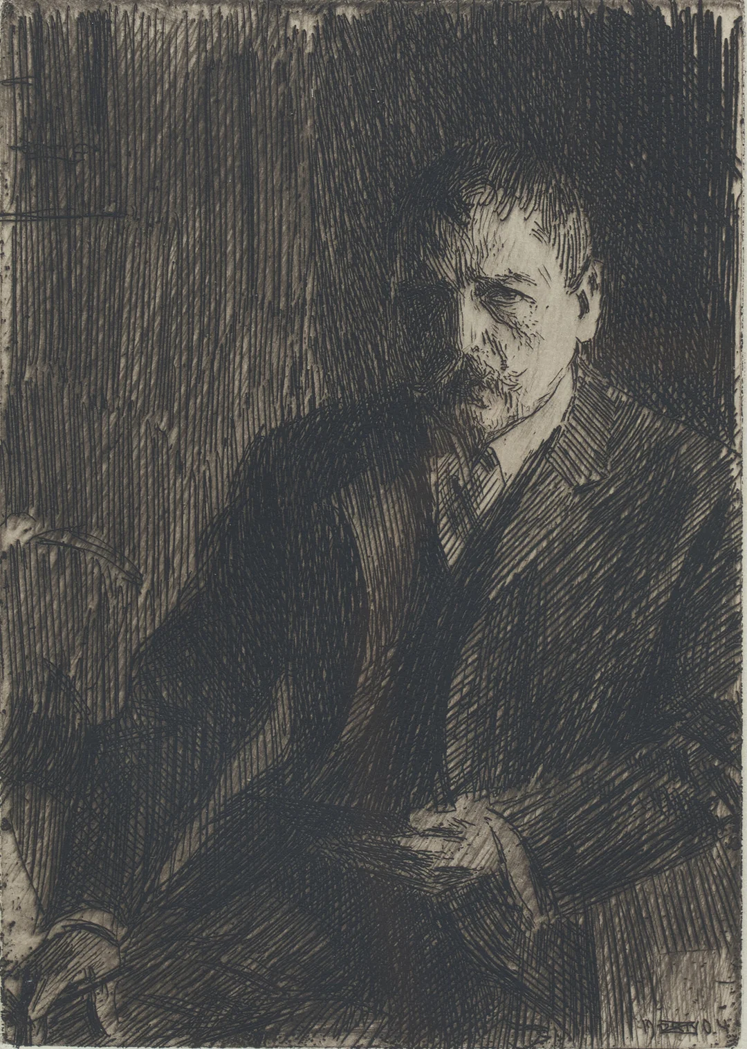 Zorn, Anders — "Självportrett I (Self Portrait I)" 1904 — Kunst/Grafikk — Blomqvist