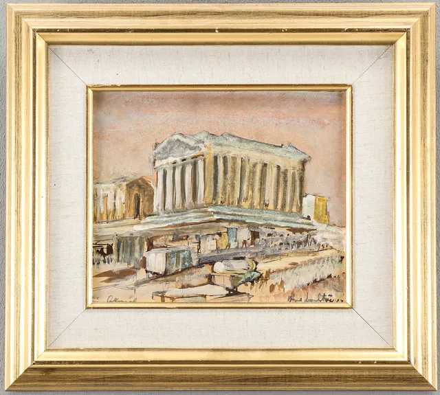 YNGVE LUNDSTRÖM. Motiv från Akropolis, Aten.