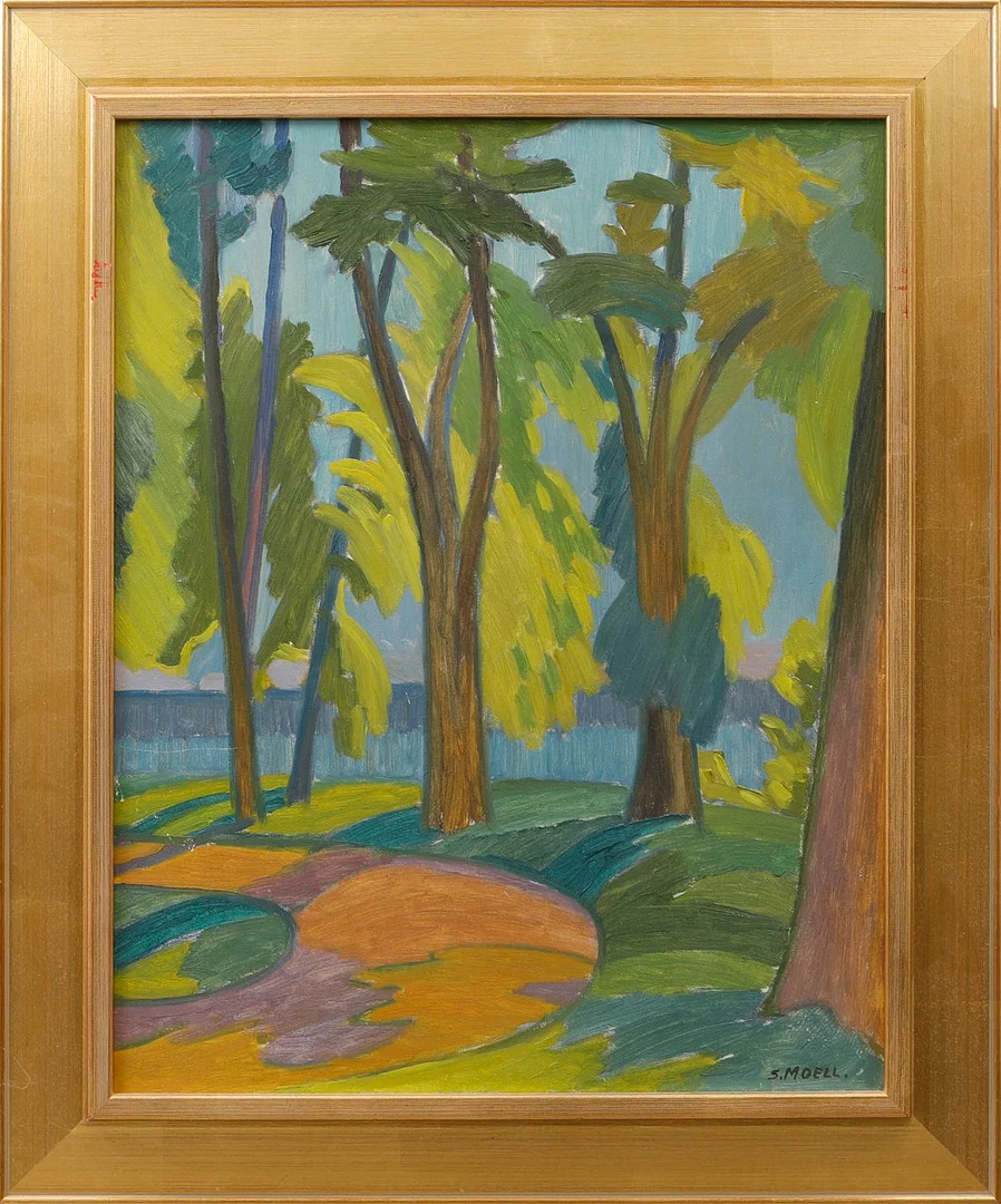 SVEN MOELL. "Trädgårdsföreningen", olja på pannå, signerad. — Paintings — Göteborgs Auktionsverk