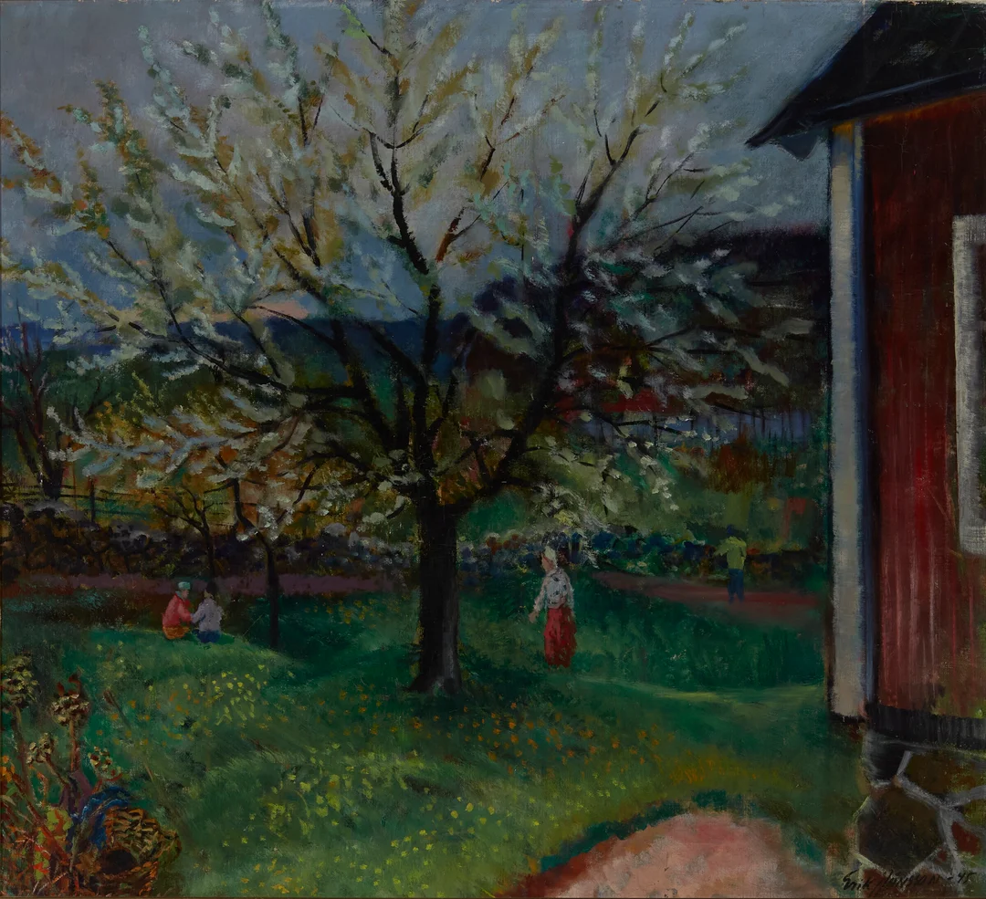 Jönsson, Erik — Fra en hage, 1945 — Kunst/Maleri — Blomqvist