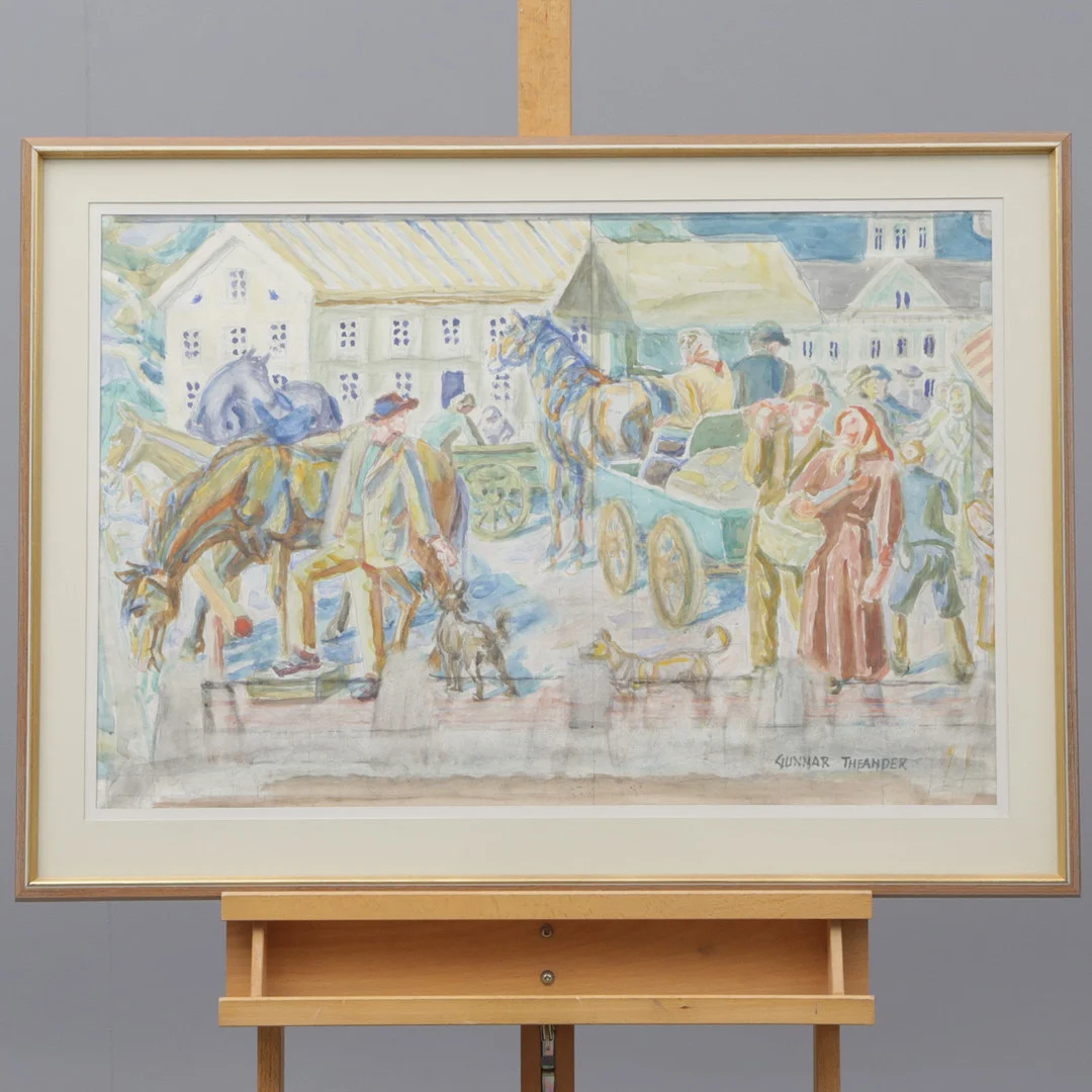 GUNNAR THEANDER. AKVARELL, på papper, signerad. — Paintings — Kalmar Auktionsverk