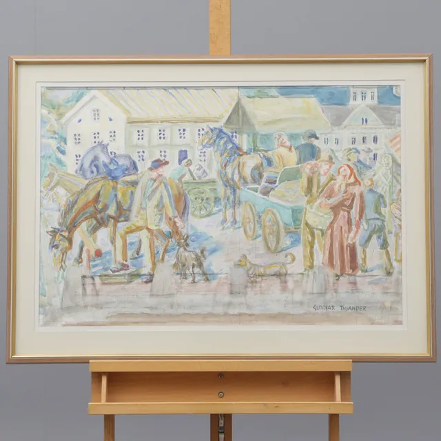 GUNNAR THEANDER. AKVARELL, på papper, signerad.