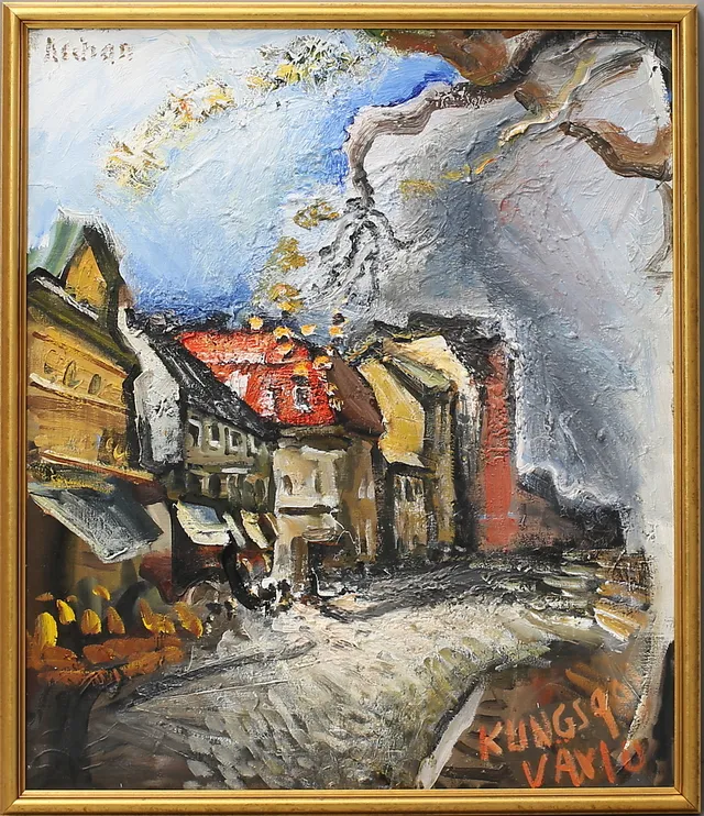 ULF ASCHAN. "Kungsgatan Växjö", olja på duk, signerad.