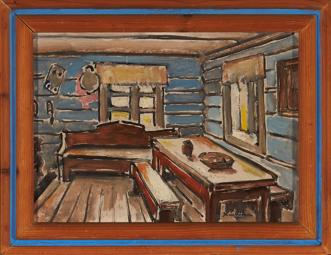 Krohn, Xan — "Kjøkkenet på Sulheim Gard, Bøverdalen" — Kunst/Maleri — Blomqvist