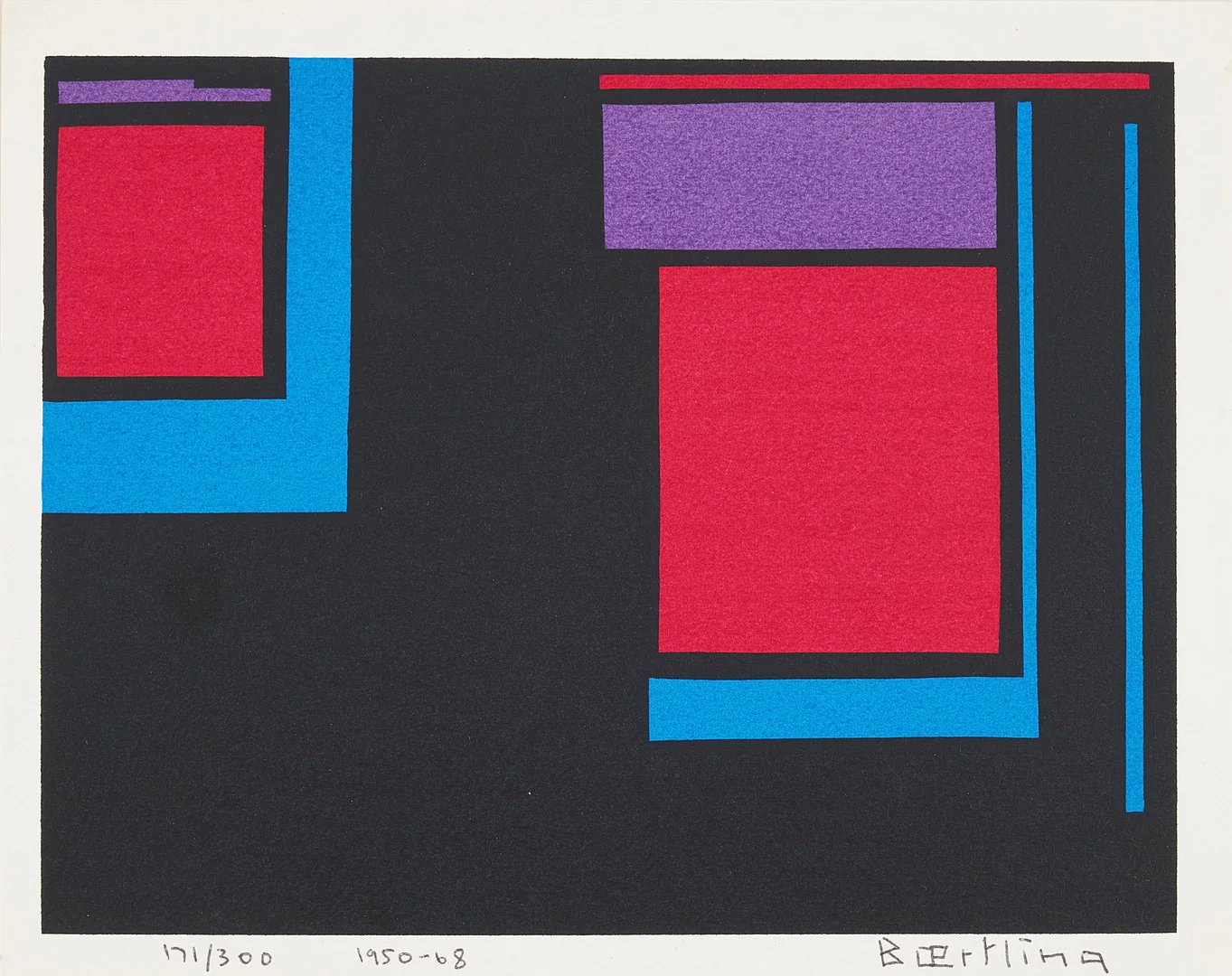 OLLE BAERTLING. "Strobosc", färgserigrafi, signerad och daterad 1950-68 samt numrerad 171/300. — Engravings & Prints — Stockholms Auktionsverk Sickla