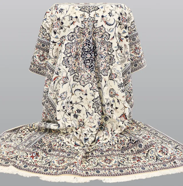 ORIENTMATTA, Nain, part silk, handknuten, s.k 6LAA, ca 1.000.000 knutar / kvm, ca 324 x 218 cm.