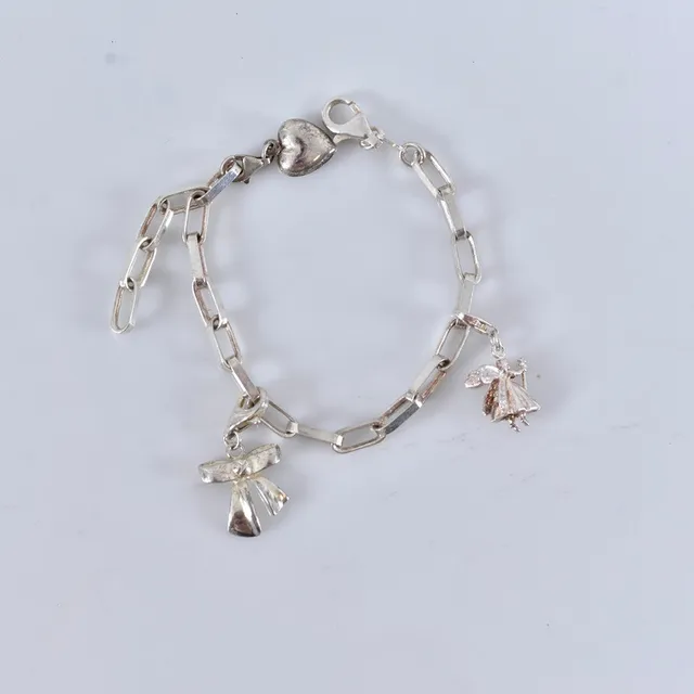 ARMLÄNK, med berlocker, sterlingsilver.