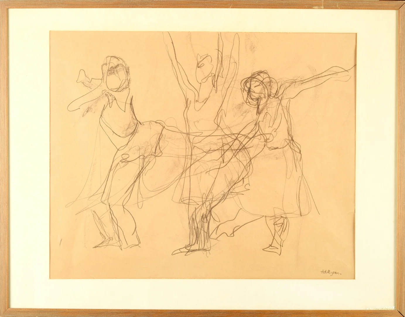 INGVAR HÄLLGREN. Blyerts på papper, "Rörelsestudie II" signerad. — Drawings — Norrlands Auktionsverk
