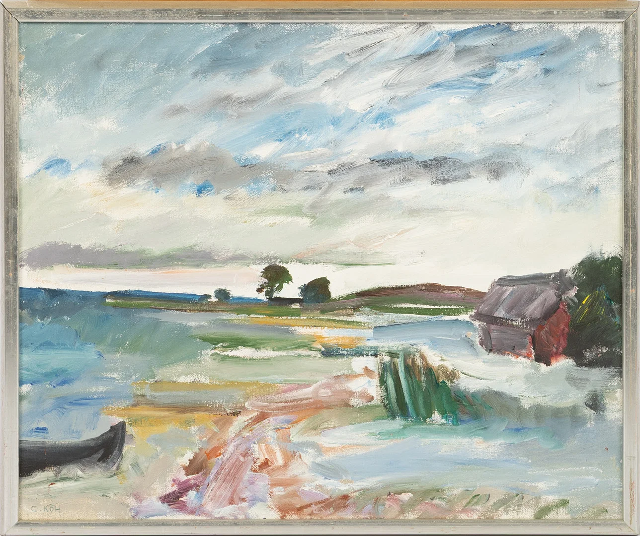 CARL KÖHLER. Kustmotiv, olja på duk. — Paintings — Stockholms Auktionsverk Helsingborg
