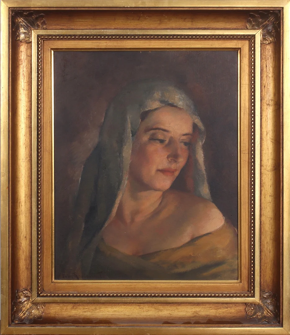 PHILIPPE DE ROUGEMONT. Porträtt, olja på pannå, signerad. — Paintings — Stadsauktion Sundsvall