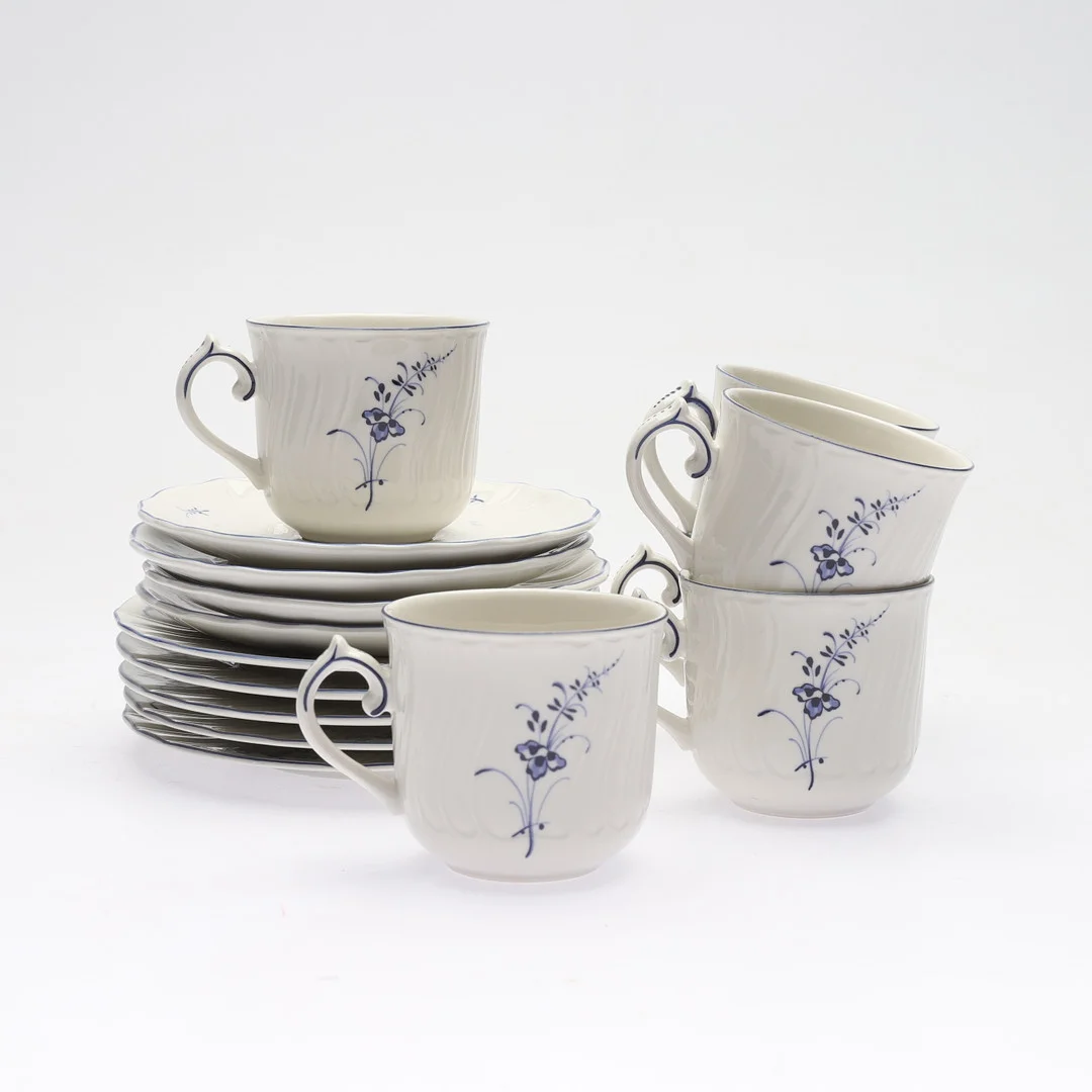 KAFFESERVISDELAR, 11 delar, porslin, "Vieux Luxembourg", Villeroy & Boch. — Tableware — Gomér & Andersson Norrköping