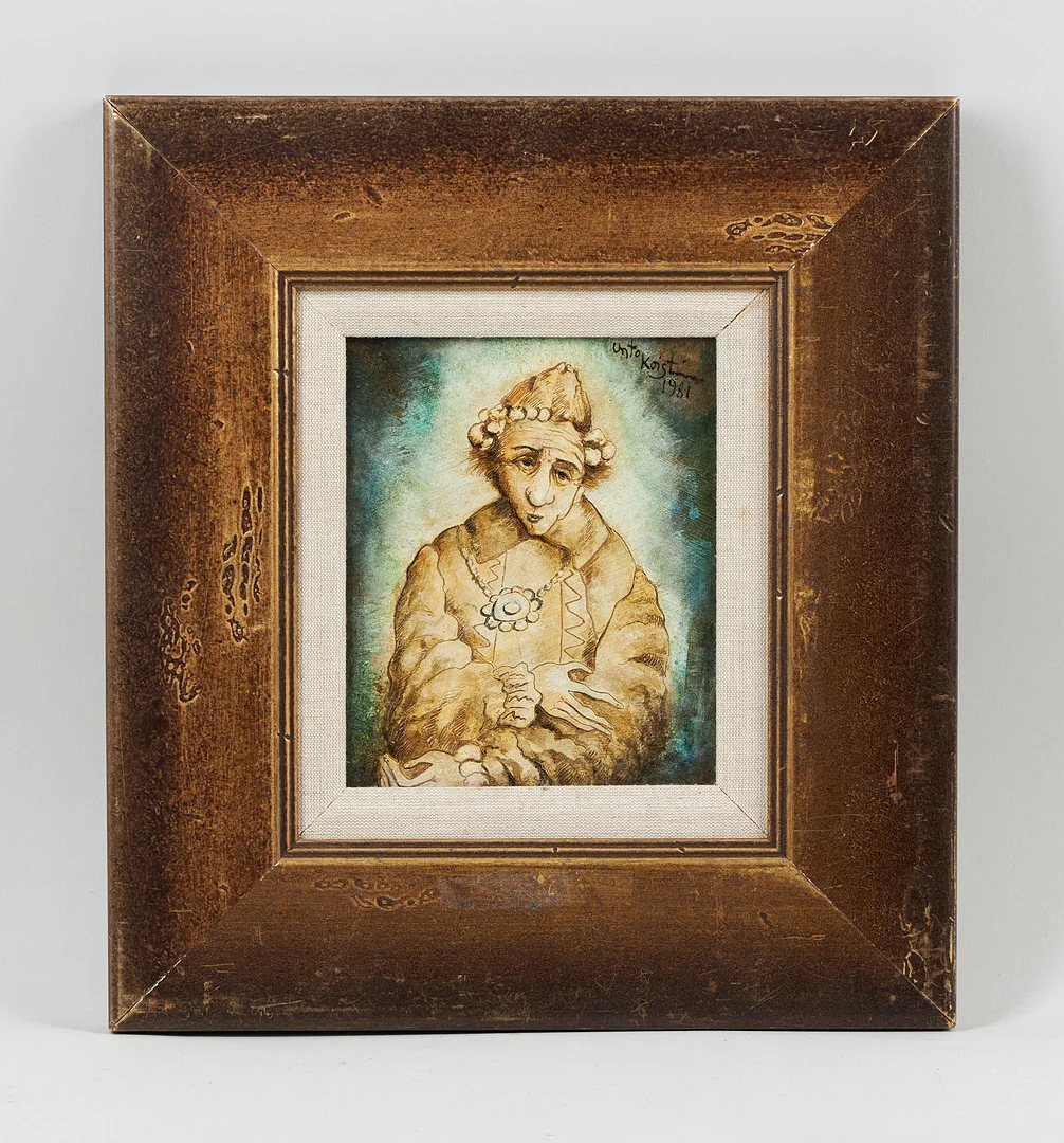 UNTO KOISTINEN. Självporträtt, signerad samt daterad 1981, olja på pannå. — Paintings — Stockholms Auktionsverk Helsinki