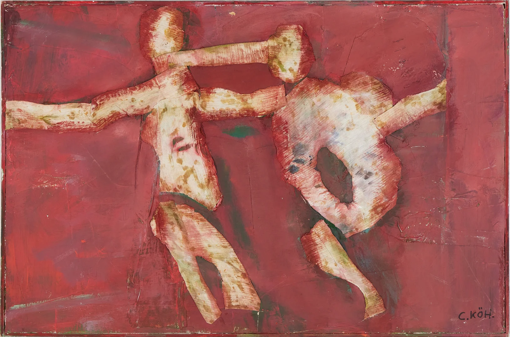 CARL KÖHLER. "Teaterkroppar II", olja på pannå, signerad. — Paintings — Stockholms Auktionsverk Magasin 5