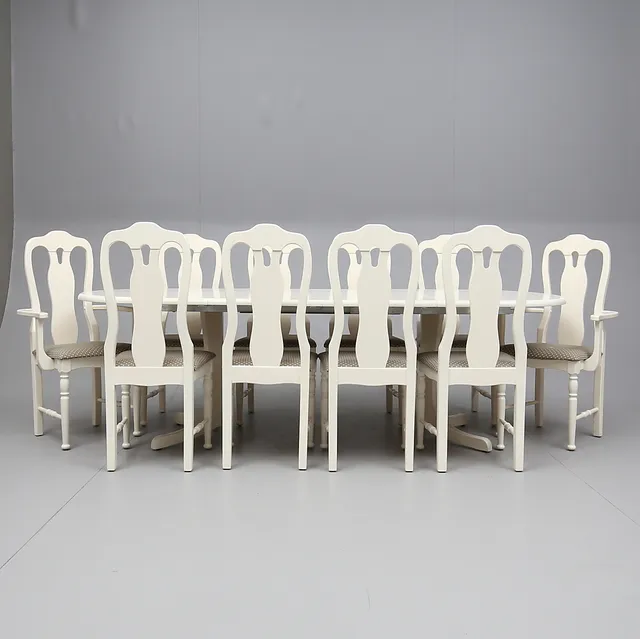 MATGRUPP, 11 delar, senbarockstil, 1900-/2000-tal.