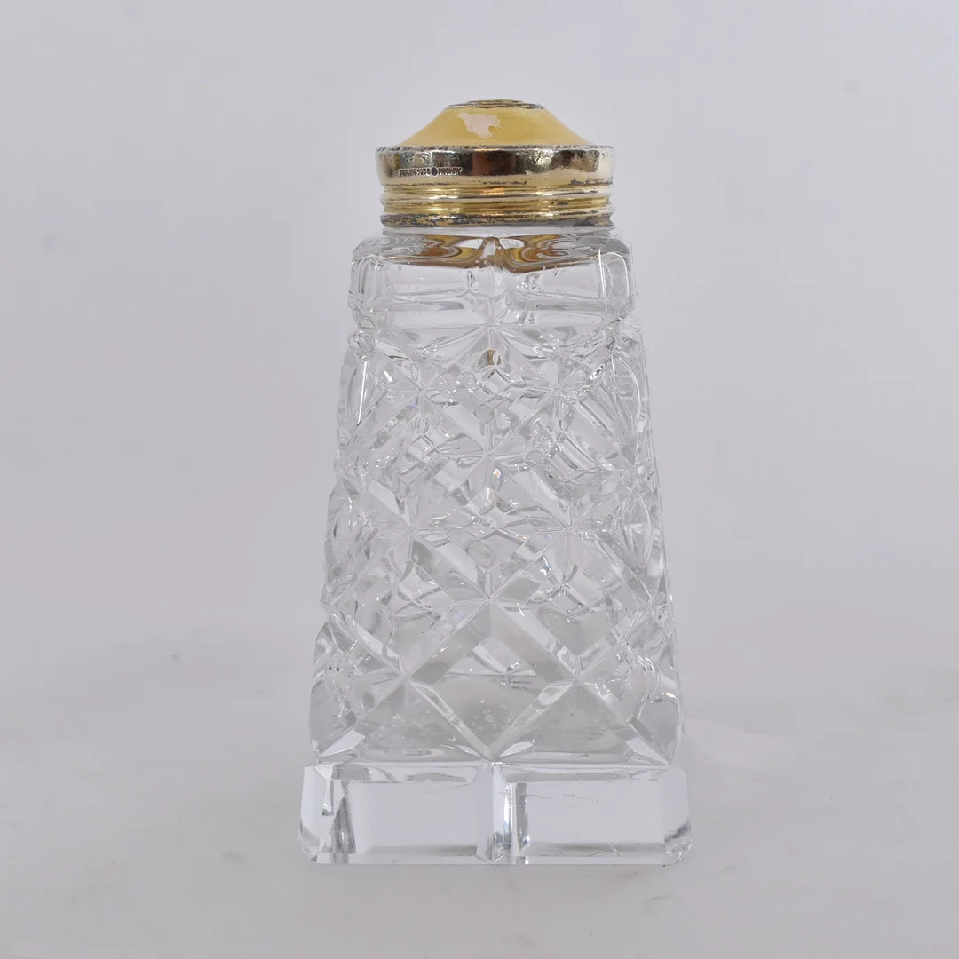 HROAR PRYDZ. sockerströare, glas med lock i förgyllt sterlingsilver. — Silver — Halmstads Auktionskammare