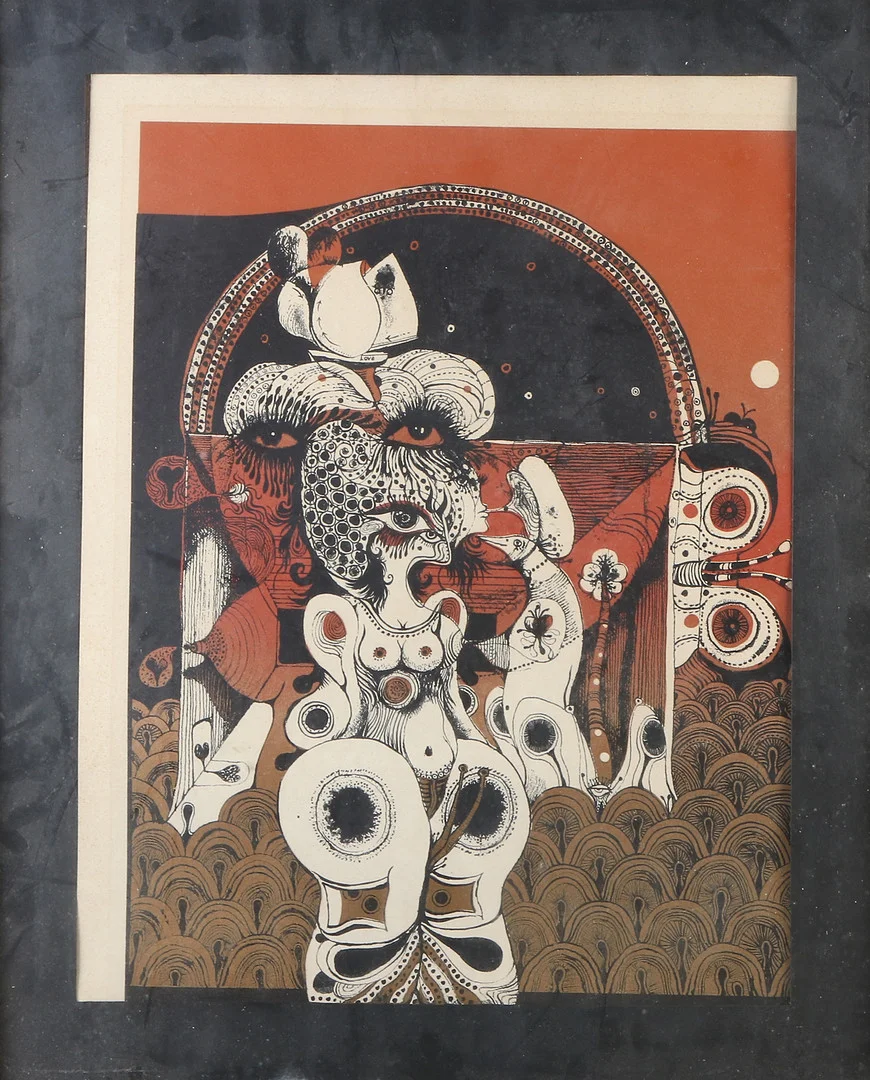 ARDY STRÜWER. Litografi, 12/85. "Sunset dreamboat". Signerad. — Engravings & Prints — Skånes Auktionsverk
