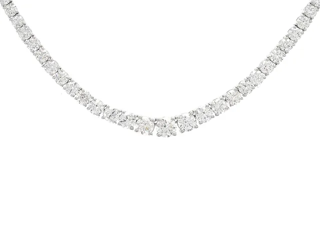 RIVIERECOLLIER, 18K vitguld, 165 st briljantslipade diamanter ca 9,16 ctv, ca G-I/VVS-VS, doserat, längd 42 cm, vikt 18,5 g.