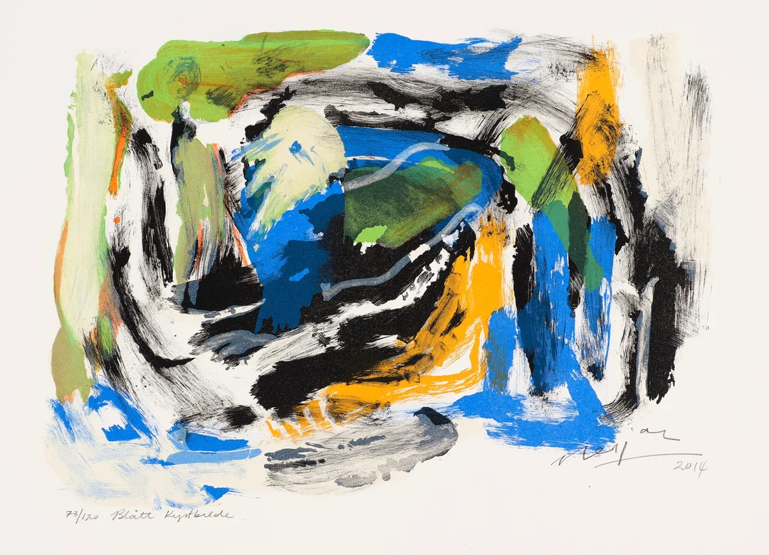 Nesjar, Carl — "Blått kystbilde" 2014 — Kunst/Grafikk — Blomqvist