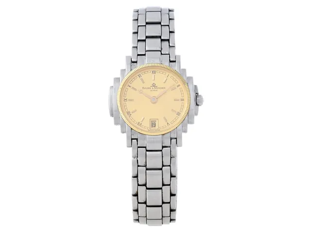 BAUME & MERCIER, Geneve, Shogun, Serie nr. 1874307, Boett nr. 5236.018.3, damur, 26,5 mm, bicolour, quartz, safirglas, datum, integrerad originallänk, viklås, ca 1990.