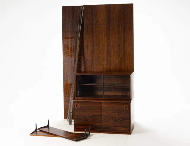 Svend Ellekær: Shelving system made of rosewood, 1960s