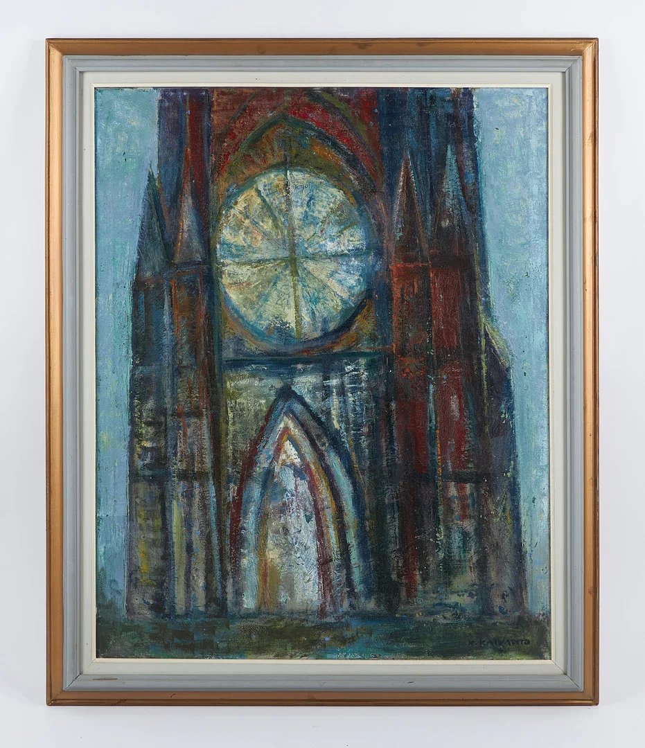 KIMMO KAIVANTO. Fasad, signerad, olja på duk. — Paintings — Stockholms Auktionsverk Helsinki