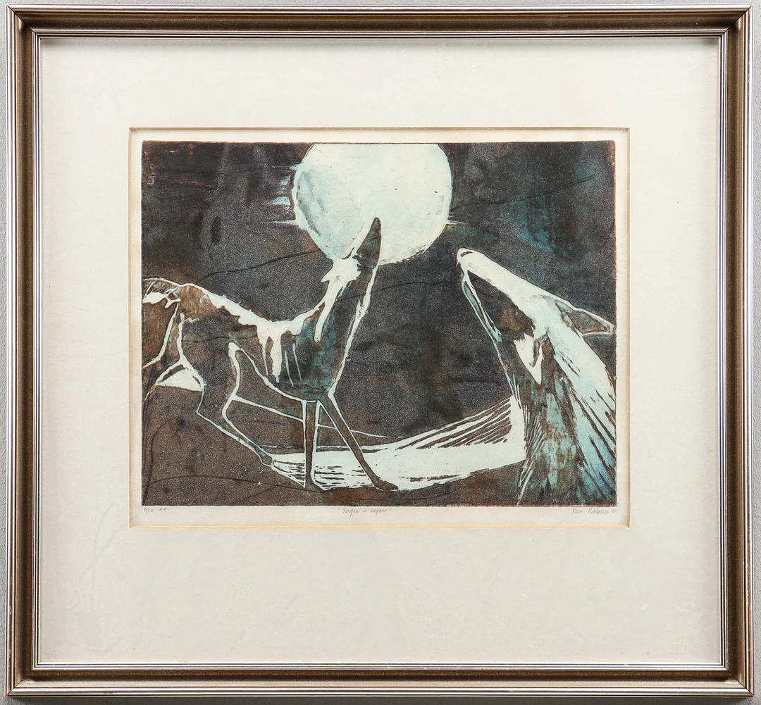 MONA NIKLASSON. "Vargen i sagan". — Engravings & Prints — Karlstad Hammarö Auktionsverk
