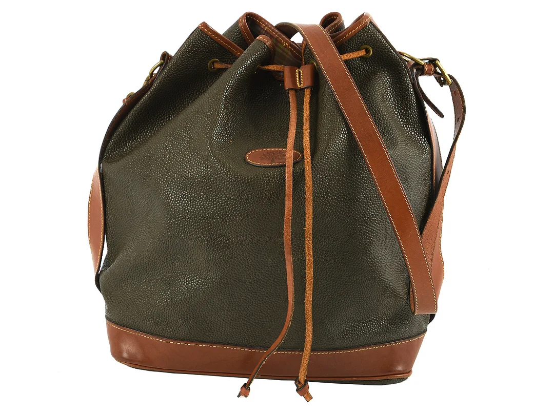 VÄSKA, MULBERRY, bucket, scotchgrain, brunt läder, 27x35x17cm. — Accessoarer/Väskor — Kaplans