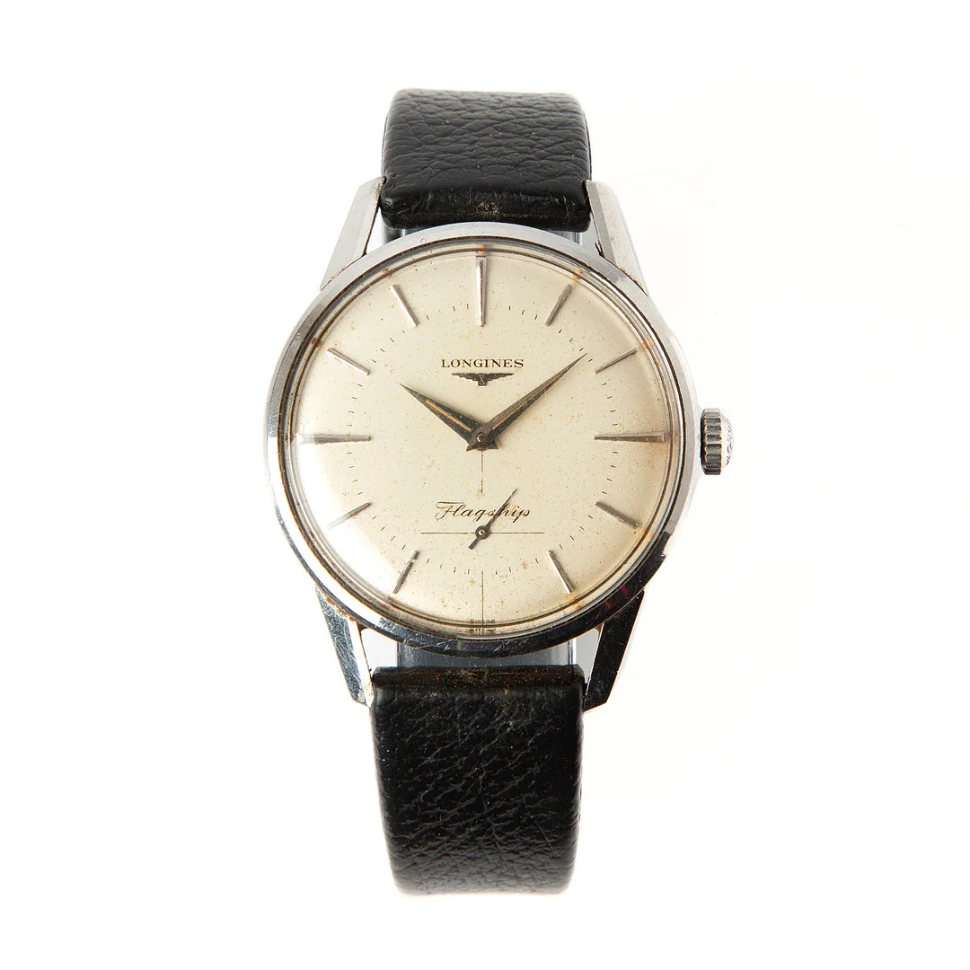 LONGINES, armbandsur, Flagship, stål, ca 1960. — Wristwatches — Stockholms Auktionsverk Göteborg