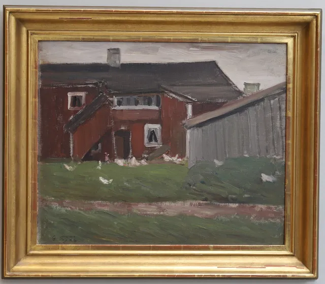 GUSTAF SJÖÖ. olja på pannå, signerad.