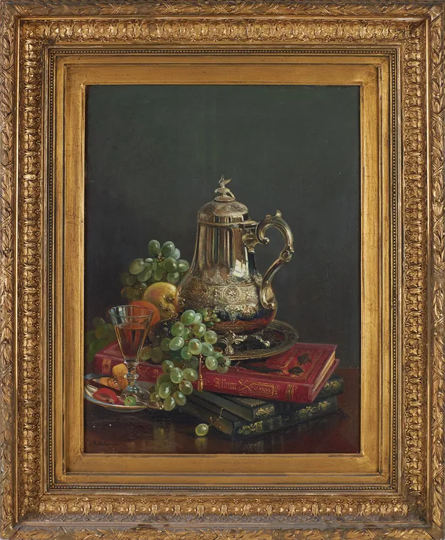 JOSEFINA HOLMLUND. Stilleben, olja på duk, signerad.