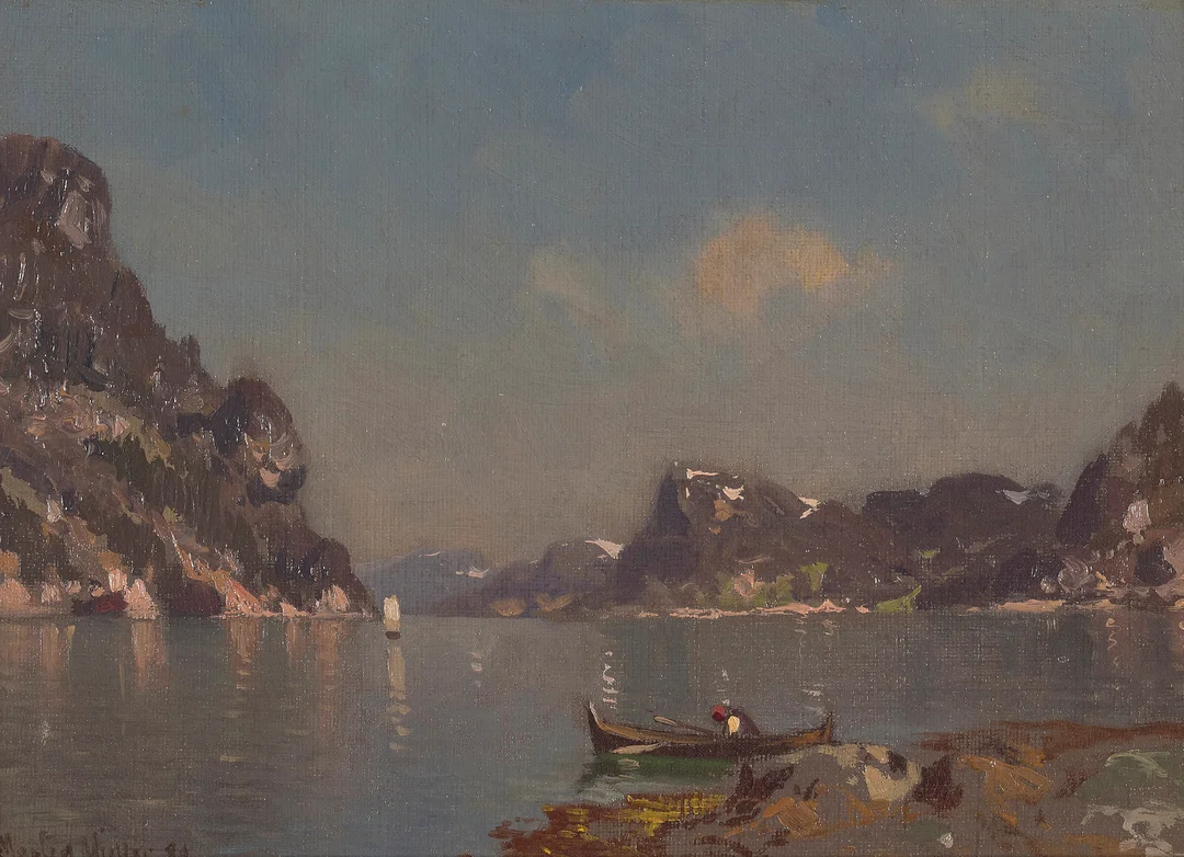 Müller, Morten — Fjordparti, 1880-tallet — Kunst/Maleri — Blomqvist