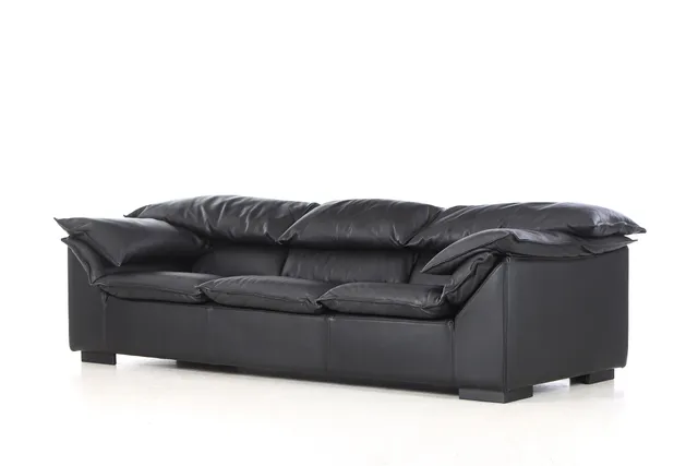 N. Eilersen. Sofa model 'Arizona', black leather, 240 cm