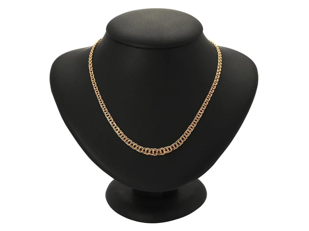COLLIER, 18K guld, doserad bismarcklänk, längd 42 cm, vikt 7,3 g. — Smycken/Collier — Kaplans