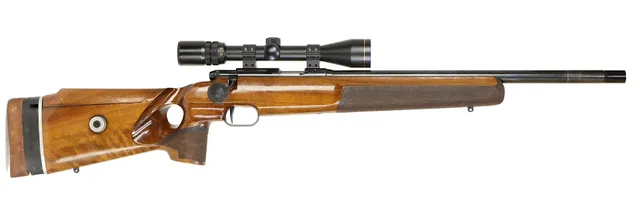 KULGEVÄR, Enkelskott, fabrikat Anschütz, modell 1408 ED Super, kaliber .22lr, tillv.nr 163784X, se-nr SE0219092.
