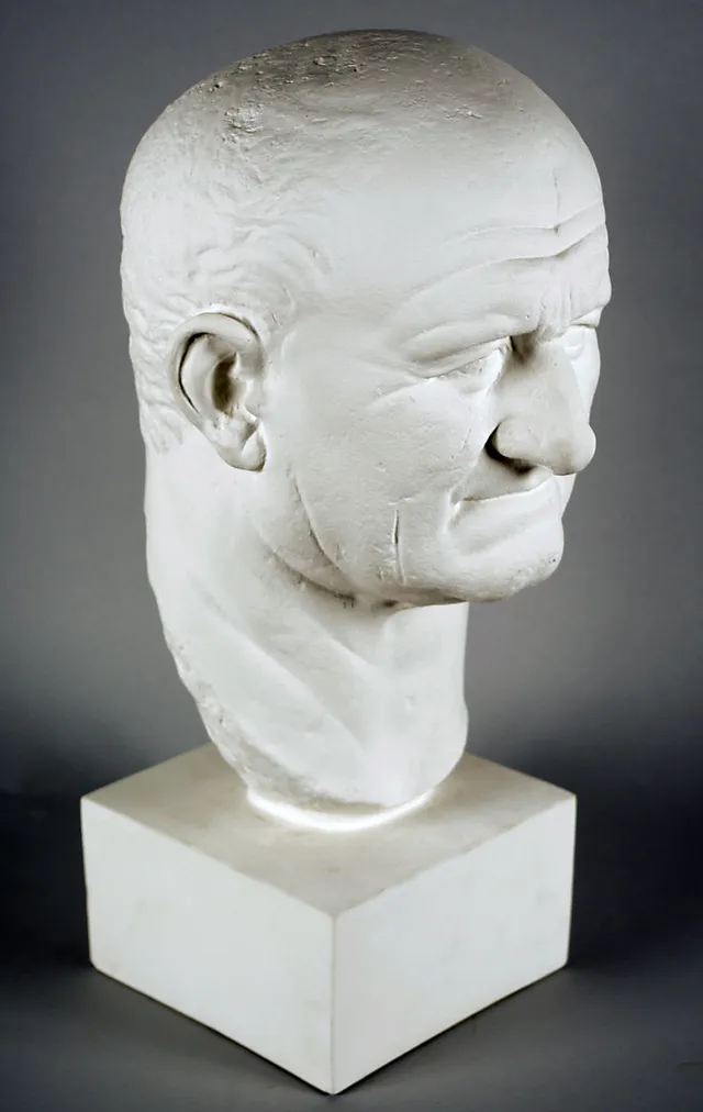 SKULPTUR, manshuvud, gips, Nya Carlsberg Glyptoteket Köpenhamn.