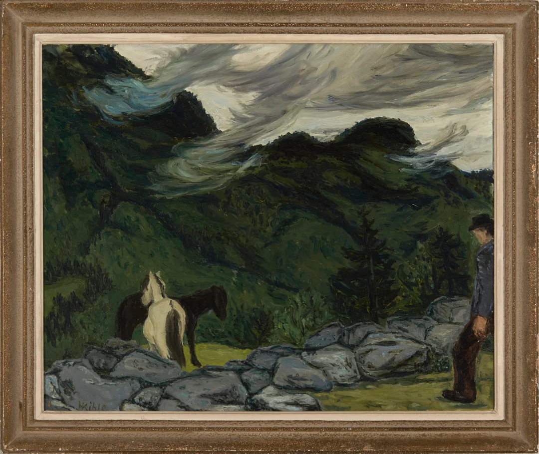 Kihle, Harald — "Hverdag i Telemark" 1949 — Kunst/Maleri — Blomqvist
