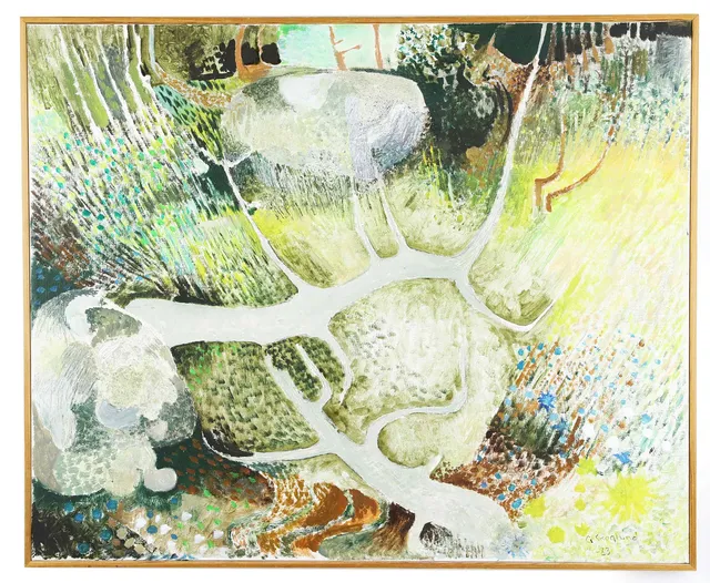 GUSTAF SKOGLUND. olja på duk, "Urskog", signerad, daterad -83.