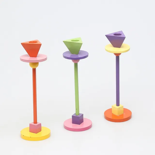 ANNA EFVERLUND. 3 st, ljusstake, "Konfetti", lackerat järn, Ikea, 1980-tal.