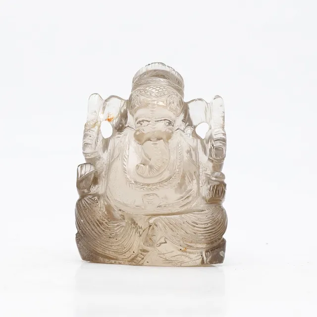 "Ganesha", smoky quartz sculpture, 20th Century.