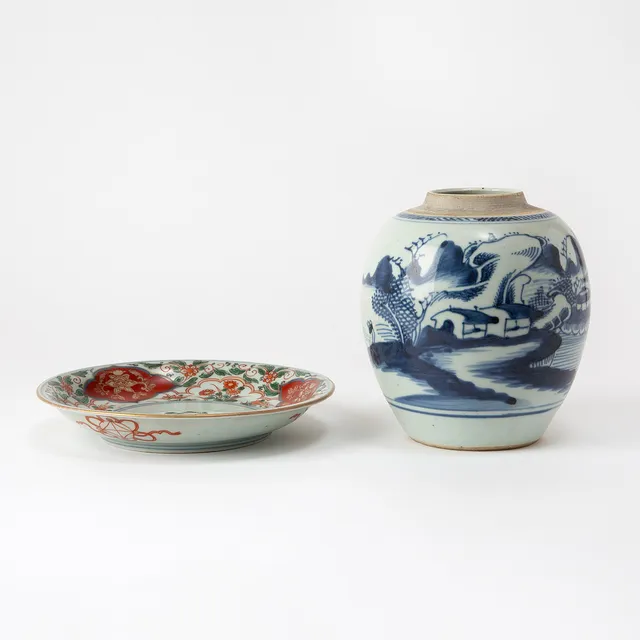 BOJAN och FAT, porslin, Kina, 1800-tal.