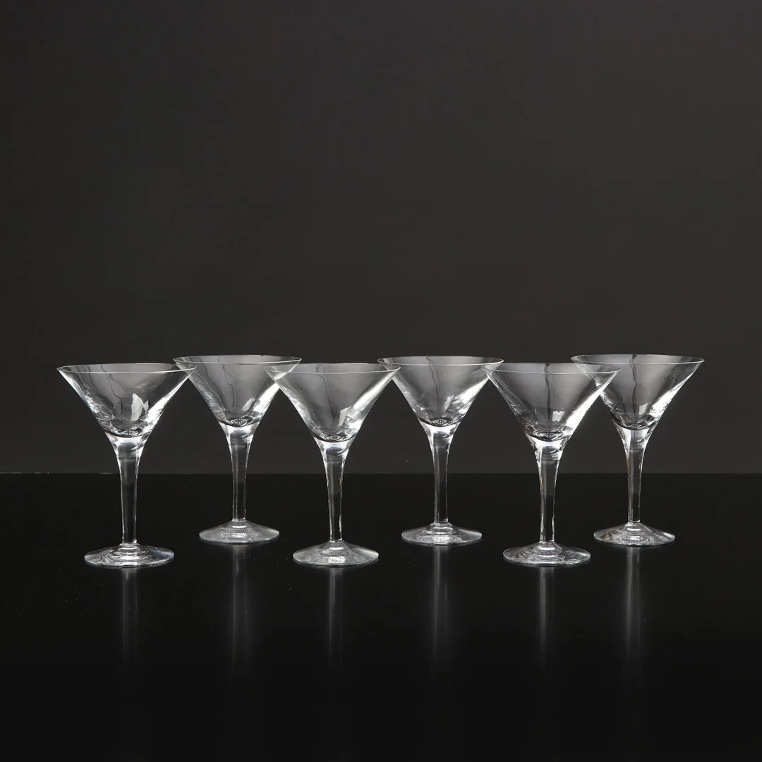 BERTIL VALLIEN. MARTINIGLAS, SEX ST. Orrefors, "Chateau". — Tableware — Skånes Auktionsverk