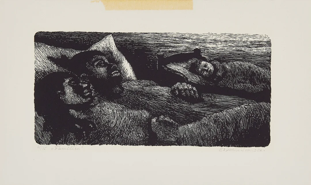 Johnson, Kaare Espolin — "Familien" 1972 — Kunst/Grafikk — Blomqvist