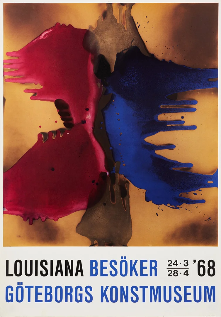 YVES KLEIN, Utställningsaffisch, 1968, Louisiana besöker Göteborgs konstmuseum. — Engravings & Prints — Crafoord Auktioner Stockholm