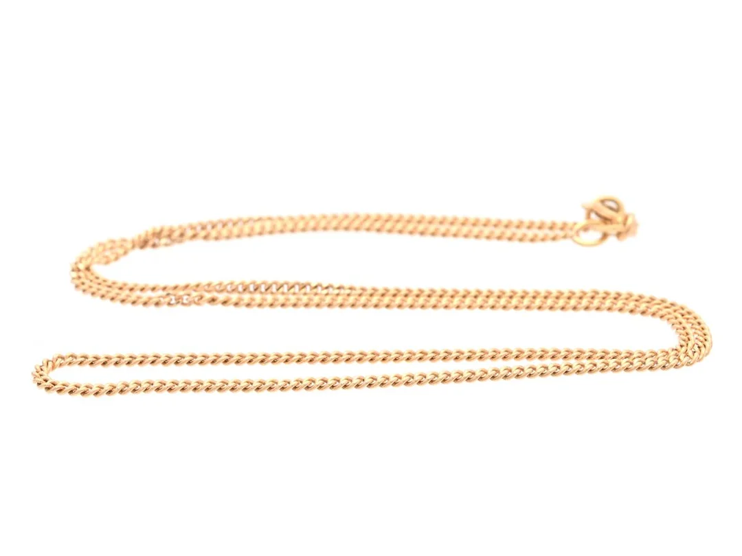 HALSKEDJA, 18K guld, pansarlänk, längd 38 cm, vikt 3,8 g. — Smycken/Halskedja — Kaplans