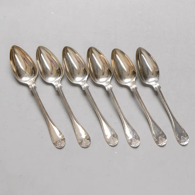 GUSTAF THEODOR FOLCKER. Skedar, 6 st, silver, Stockholm, 1857.