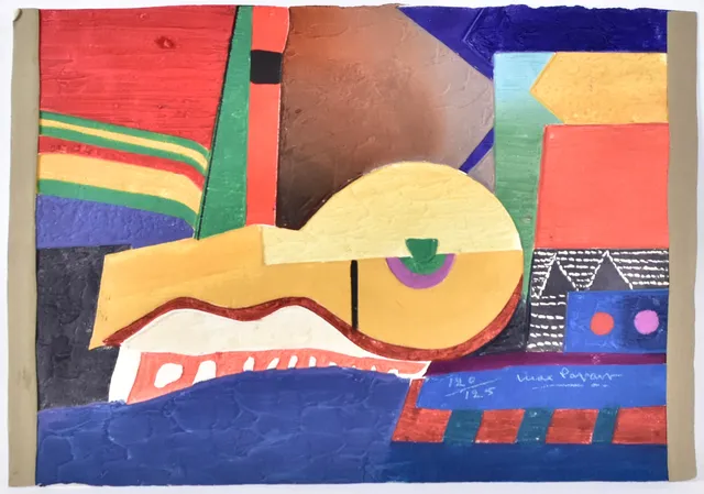 MAX PAPART. färgetsning med carborundum, "Guitare".