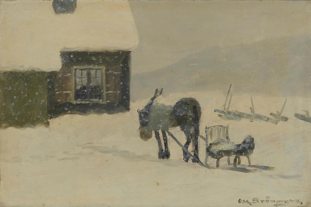 Grønmyra, Oscar — Hest på tunet — Kunst/Maleri — Blomqvist