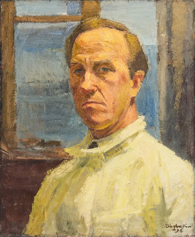ELLIS WALLIN. ”Under aftonlampan, Självporträtt”.